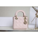 Lady pink vine checkered lacquered GR original sheepskin mini Three compartments